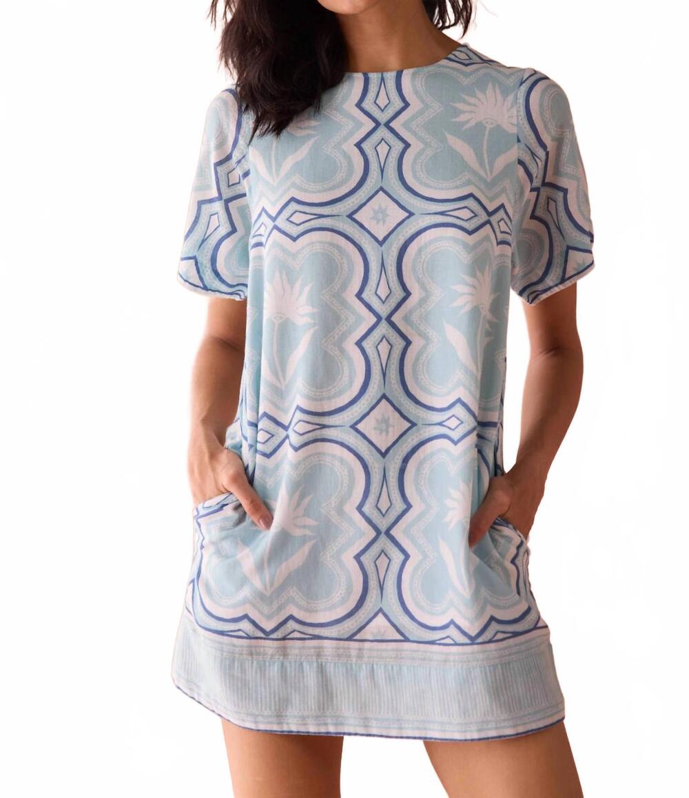 NEW OMIKA adi mini dress in santorini blue